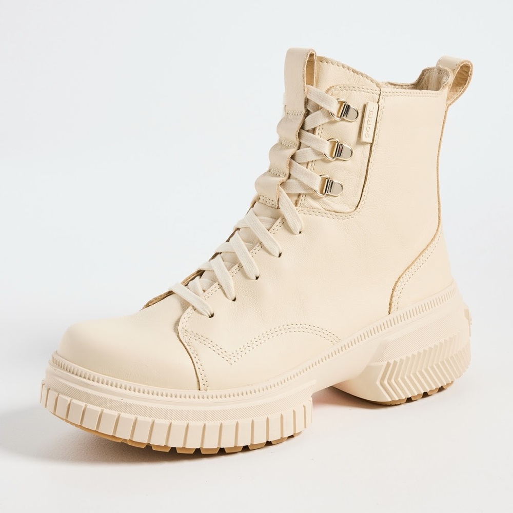NEW Sorel $170 ONA AVE Boot Lace Waterproof Honey White/Sea Salt Sz 8.5 NIB